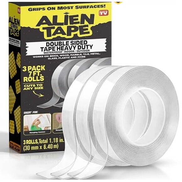 Alien Nano Tape Double Sided Heavy Duty Reusable Adhesive Stick Transparent New - Picture 1 of 5